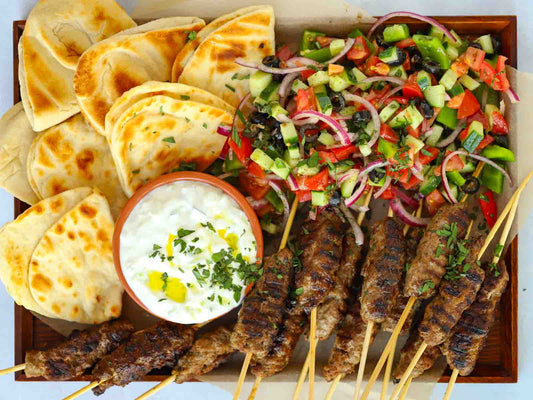 Grilled Spiced Lamb Koftas with Lactose-Free Garlic Yogurt Sauce