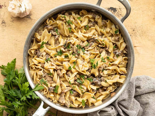 Lactose Free Creamy Mushroom Stroganoff